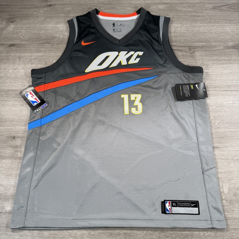Oklahoma City Thunder Jersey Youth XL Gray Kids NBA Nike Swingman Paul George 13